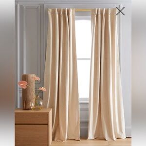 Quince Luster Velvet Room Darkening Curtain